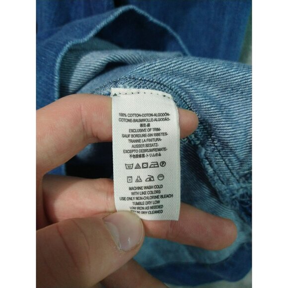 Free People Dress Womens Small Baby Doll Tunic Denim Dark Wash Robin Button Up - Picture 6 of 8